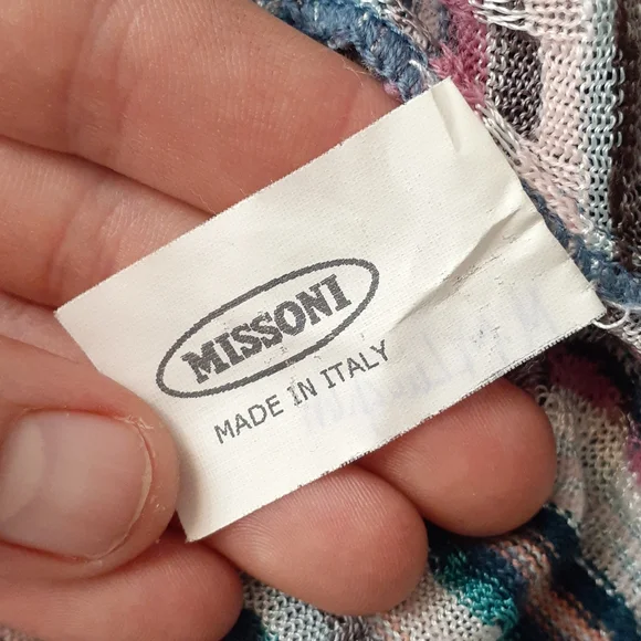 Masoni Tweed striped blouse blue pink size 46 us size 6 - Picture 7 of 9